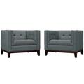Modway Furniture Serve Armchairs, Gray, 2PK EEI-2455-GRY-SET
